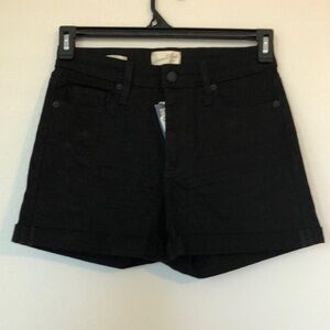 Black High-Rise Cuffed Women's Shorts